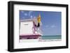 Beach Lifeguard Tower '83 St', Atlantic Ocean, Miami South Beach, Florida, Usa-Axel Schmies-Framed Photographic Print