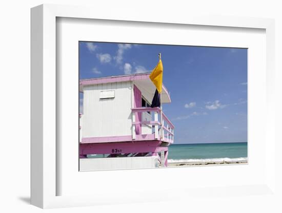 Beach Lifeguard Tower '83 St', Atlantic Ocean, Miami South Beach, Florida, Usa-Axel Schmies-Framed Photographic Print