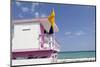 Beach Lifeguard Tower '83 St', Atlantic Ocean, Miami South Beach, Florida, Usa-Axel Schmies-Mounted Photographic Print