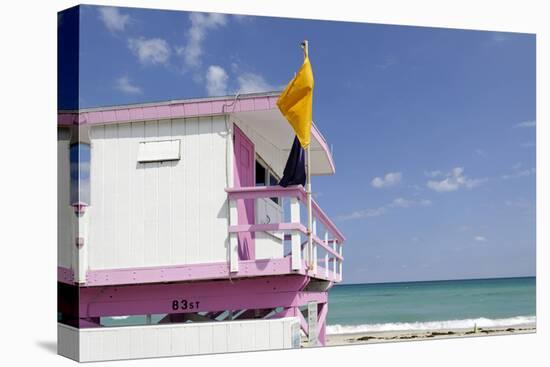 Beach Lifeguard Tower '83 St', Atlantic Ocean, Miami South Beach, Florida, Usa-Axel Schmies-Stretched Canvas