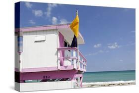 Beach Lifeguard Tower '83 St', Atlantic Ocean, Miami South Beach, Florida, Usa-Axel Schmies-Stretched Canvas