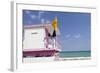 Beach Lifeguard Tower '83 St', Atlantic Ocean, Miami South Beach, Florida, Usa-Axel Schmies-Framed Photographic Print