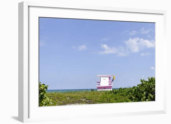 Beach Lifeguard Tower '83 St', Atlantic Ocean, Miami South Beach, Florida, Usa-Axel Schmies-Framed Photographic Print