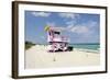 Beach Lifeguard Tower '83 St', Atlantic Ocean, Miami South Beach, Florida, Usa-Axel Schmies-Framed Photographic Print