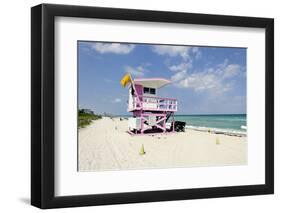 Beach Lifeguard Tower '83 St', Atlantic Ocean, Miami South Beach, Florida, Usa-Axel Schmies-Framed Photographic Print