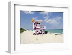 Beach Lifeguard Tower '83 St', Atlantic Ocean, Miami South Beach, Florida, Usa-Axel Schmies-Framed Photographic Print