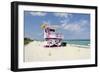 Beach Lifeguard Tower '83 St', Atlantic Ocean, Miami South Beach, Florida, Usa-Axel Schmies-Framed Photographic Print