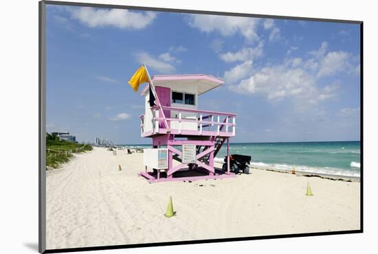 Beach Lifeguard Tower '83 St', Atlantic Ocean, Miami South Beach, Florida, Usa-Axel Schmies-Mounted Premium Photographic Print