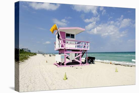 Beach Lifeguard Tower '83 St', Atlantic Ocean, Miami South Beach, Florida, Usa-Axel Schmies-Stretched Canvas