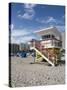 Beach Lifeguard Tower, South Beach, Miami, Florida-Walter Bibikow-Stretched Canvas