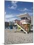 Beach Lifeguard Tower, South Beach, Miami, Florida-Walter Bibikow-Mounted Photographic Print