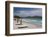 Beach Lounge Chairs, Porto Vecchio, Corsica, France-Walter Bibikow-Framed Photographic Print