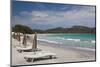 Beach Lounge Chairs, Porto Vecchio, Corsica, France-Walter Bibikow-Mounted Photographic Print