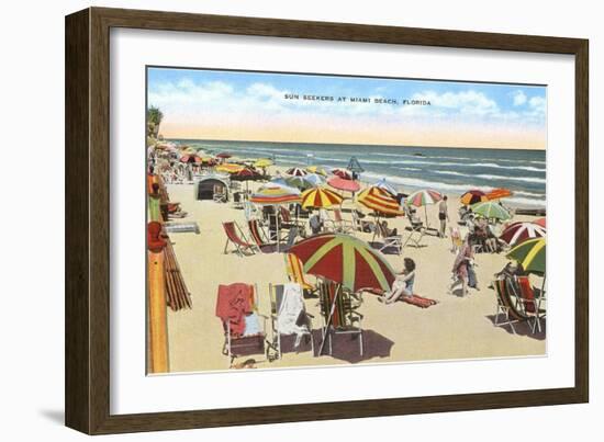 Beach, Miami Beach Florida-null-Framed Art Print