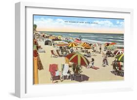 Beach, Miami Beach Florida-null-Framed Art Print