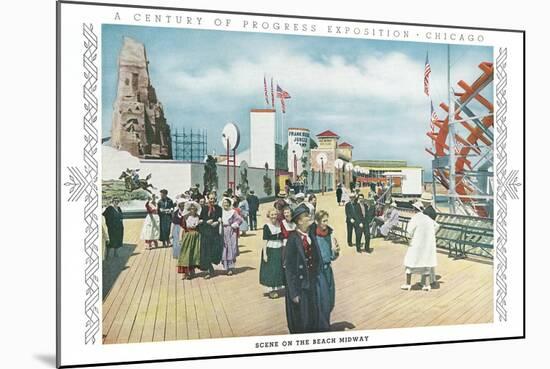 Beach Midway, Chicago World Fair-null-Mounted Art Print