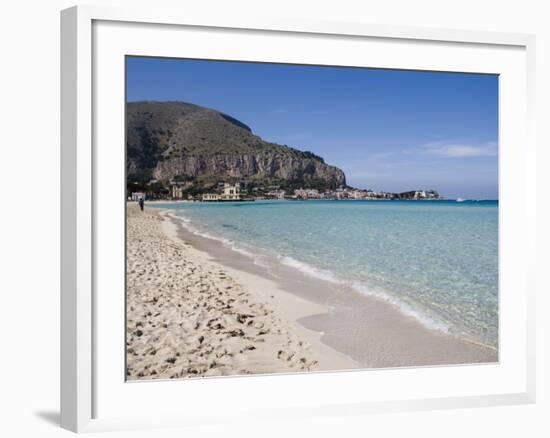 Beach, Mondello, Palermo, Sicily, Italy, Mediterranean, Europe-Martin Child-Framed Photographic Print