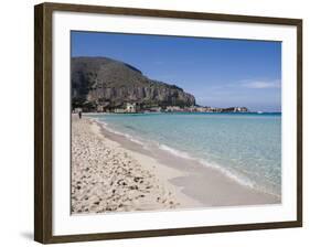 Beach, Mondello, Palermo, Sicily, Italy, Mediterranean, Europe-Martin Child-Framed Photographic Print