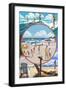 Beach Montage-Lantern Press-Framed Art Print