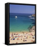 Beach, Mykonos, Greece-Walter Bibikow-Framed Stretched Canvas