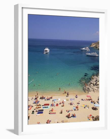 Beach, Mykonos, Greece-Walter Bibikow-Framed Premium Photographic Print