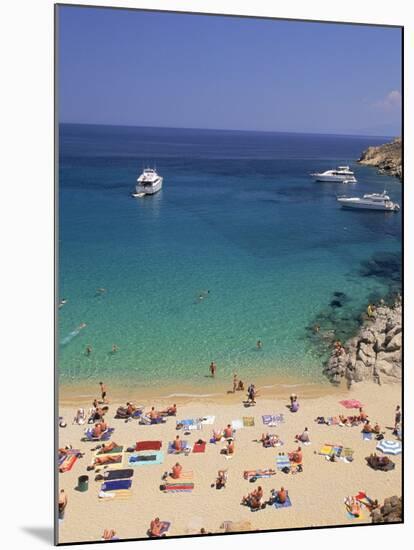 Beach, Mykonos, Greece-Walter Bibikow-Mounted Premium Photographic Print