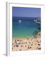 Beach, Mykonos, Greece-Walter Bibikow-Framed Photographic Print