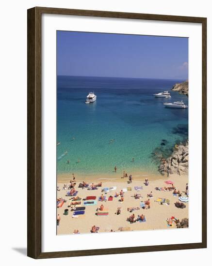 Beach, Mykonos, Greece-Walter Bibikow-Framed Photographic Print