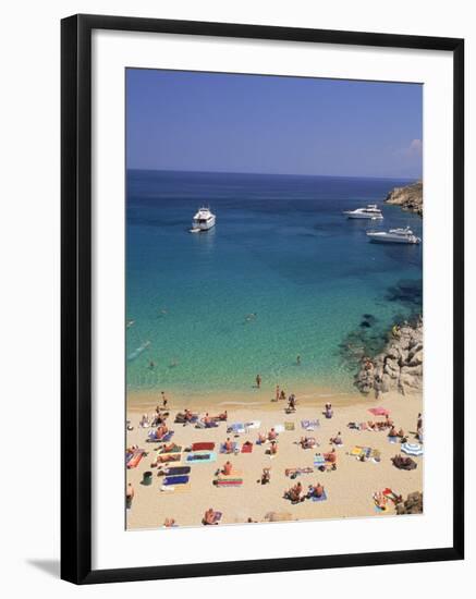 Beach, Mykonos, Greece-Walter Bibikow-Framed Photographic Print