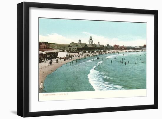 Beach, Narragansett Pier, Rhode Island-null-Framed Art Print