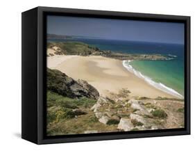 Beach Near Cap Frehel, Emerald Coast, Brittany, France-Michael Busselle-Framed Stretched Canvas