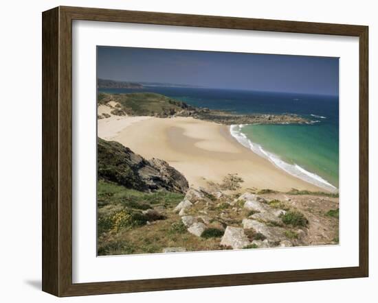 Beach Near Cap Frehel, Emerald Coast, Brittany, France-Michael Busselle-Framed Photographic Print