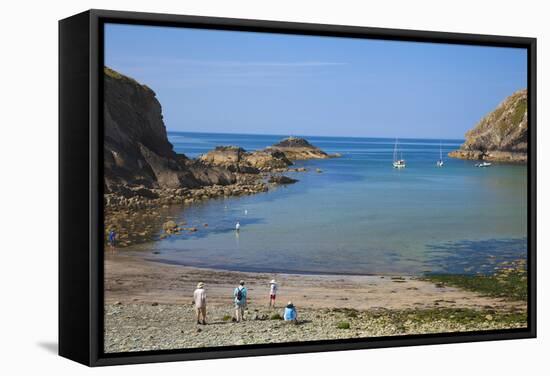 Beach Near Lower Solva, Pembrokeshire, Wales, United Kingdom, Europe-Billy Stock-Framed Stretched Canvas