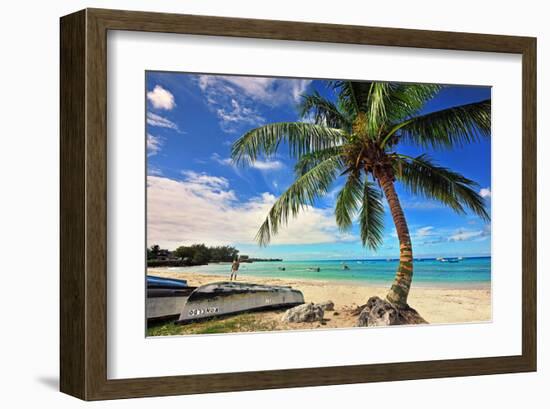 Beach near Oistins, Christ Church, Barbados, Caribbean-null-Framed Art Print