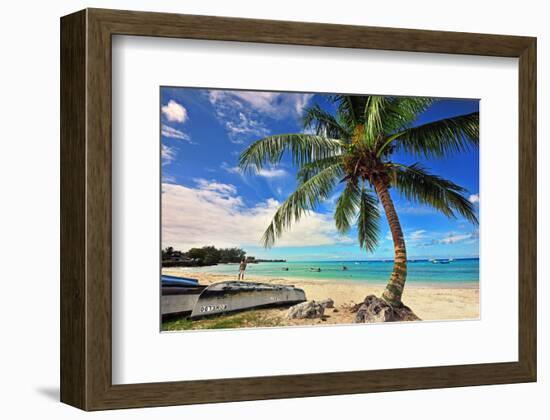 Beach near Oistins, Christ Church, Barbados, Caribbean-null-Framed Art Print