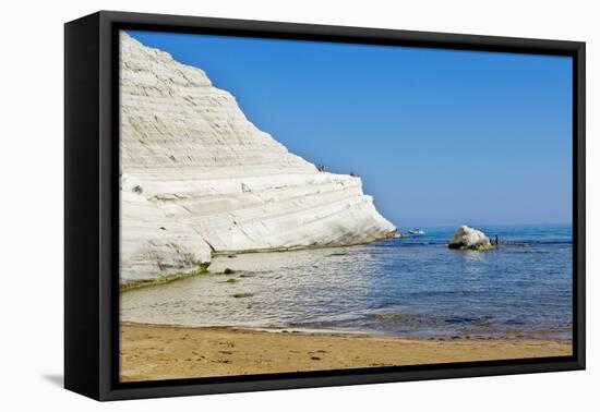 Beach near Scala Dei Turchi, Sicily, Italy-Massimo Borchi-Framed Stretched Canvas