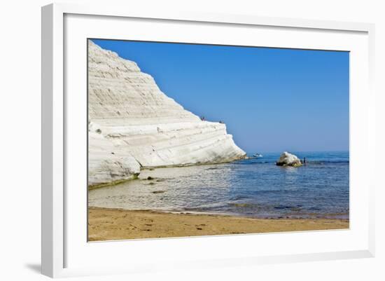 Beach near Scala Dei Turchi, Sicily, Italy-Massimo Borchi-Framed Photographic Print