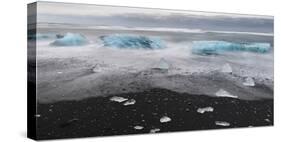 Beach Near the Glacial Lagoon Jokulsarlon and Glacier Breithamerkurjokull in Vatnajokull, Iceland-Martin Zwick-Stretched Canvas