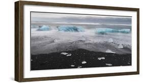 Beach Near the Glacial Lagoon Jokulsarlon and Glacier Breithamerkurjokull in Vatnajokull, Iceland-Martin Zwick-Framed Photographic Print