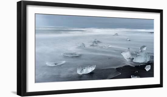 Beach Near the Glacial Lagoon Jokulsarlon and Glacier Breithamerkurjokull in Vatnajokull, Iceland-Martin Zwick-Framed Photographic Print