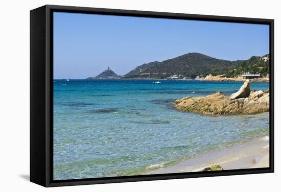 Beach near Town, Ajaccio, Corsica, France-Massimo Borchi-Framed Stretched Canvas