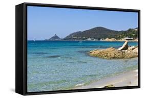 Beach near Town, Ajaccio, Corsica, France-Massimo Borchi-Framed Stretched Canvas