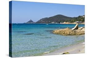 Beach near Town, Ajaccio, Corsica, France-Massimo Borchi-Stretched Canvas