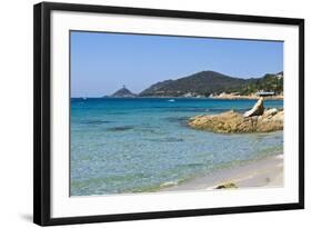 Beach near Town, Ajaccio, Corsica, France-Massimo Borchi-Framed Photographic Print