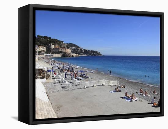 Beach, Nice, Alpes Maritimes, Cote D'Azur, French Riviera, Provence, France, Europe-Wendy Connett-Framed Stretched Canvas