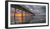 Beach, ocean, waves and pier at sunrise, Sunset Beach, North Carolina, United States of America, No-Jon Reaves-Framed Photographic Print