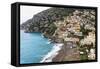 Beach of a Hillside Town, Positano, Italy-George Oze-Framed Stretched Canvas