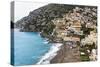 Beach of a Hillside Town, Positano, Italy-George Oze-Stretched Canvas