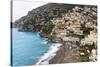 Beach of a Hillside Town, Positano, Italy-George Oze-Stretched Canvas