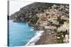 Beach of a Hillside Town, Positano, Italy-George Oze-Stretched Canvas